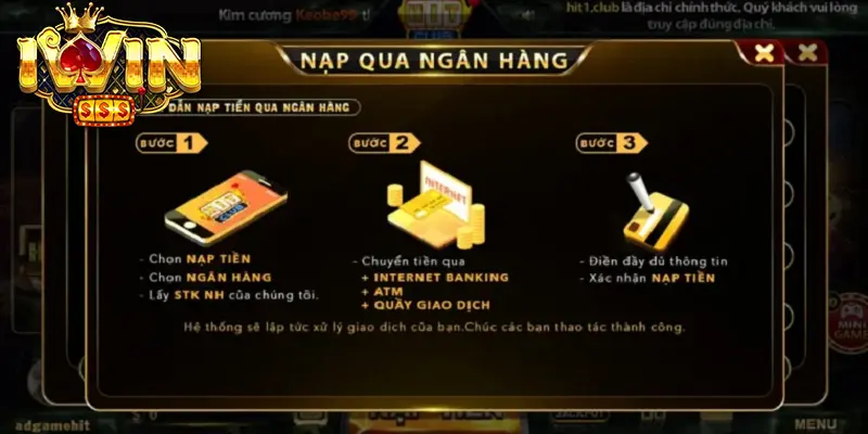 Nạp tiền qua chuyển khoản ngân hàng